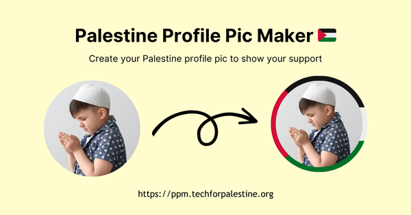 Two images of a cute kid, showing before and after of using the Palestine Profile Pac Maker. 